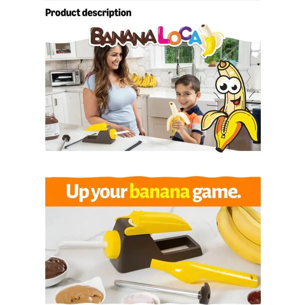 Banana Loca® Kitchen Gadget - Core & Fill A Banana While Still In Its Peel new